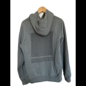 Theory Heavy Weight Hoodie With Dot Pattern Back Small Olive Green